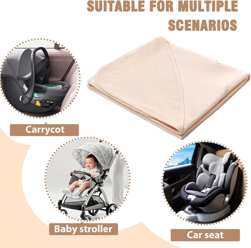 Miracle Baby 35.4"x35.4" Car Seat Swaddle Blanket, Waffle Carseat Blanket for Babies, Stroller Wrap Swaddle Blanket