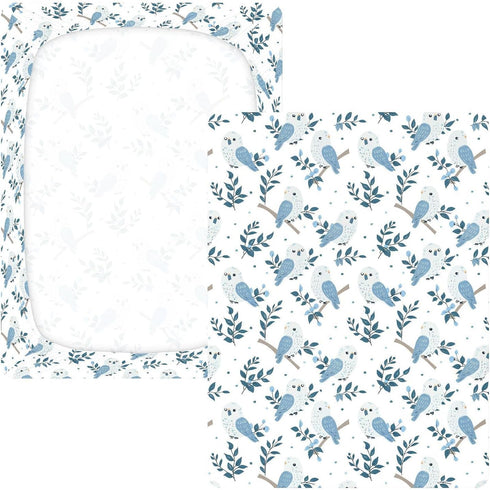 miaozhen 1 Pack 52x28 Cotton Crib Sheets for Baby Boys Girls Soft Breathable Baby Blue Playful Kea Toddler Mattress