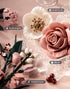 iATOM Set, IA11022 Pink Roses Flower Bouquet Building Artificial Flowers Botanical Collection Kit for Adults Women