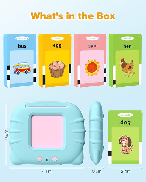 Talking Flash Cards for Toddlers 1-4 Years - Language Learning Toys, Pocket Speech Therapy Toys with 224 Words