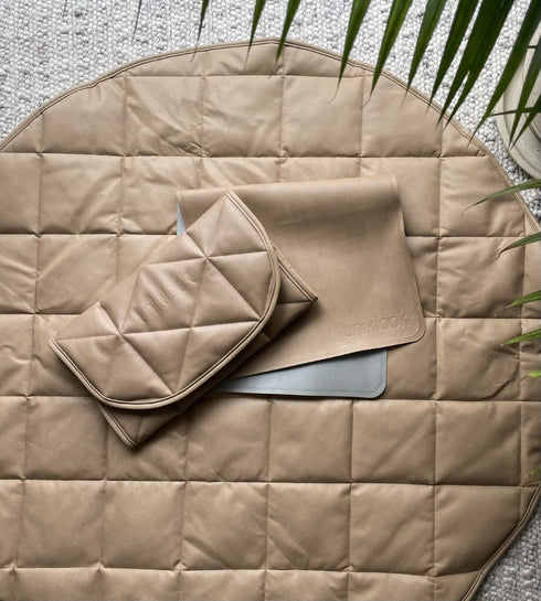 Tummy 16x30 Quilted Padded Vegan Leather Portable Changing pad Mat | Play mat Baby Toddler Infant by Uniklook | Baby