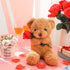 Christmas Plush Stuffed Animal Bear with Rose Funny Cute Stuffed Animal Plush Gifts for Kids Toddler Girlfriend Birthday Xmas Mother's Day Valentine's Day, 11.8 Inches
