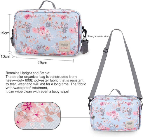 MOMIGO Outdoor Baby Diaper Caddy - Stylish Pink Stroller Bag