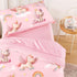 Set 3D 4 Set Wake In Cloud - Toddler Bedding for Girls, Unicorns Rainbow Clouds, Pieces Soft Crib Bed Including