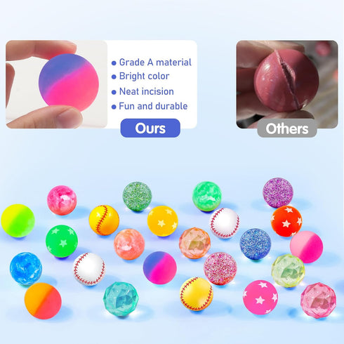 Assorted Bouncy Balls for Kids - Bouncy Toys for Party Favors, Birthdays, Classroom Prizes