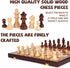 Set 15-Inch Set 2 Wooden Magnetic Chess Foldable Wooden Chess Board with Magnetic Pieces, Portable Travel Chess