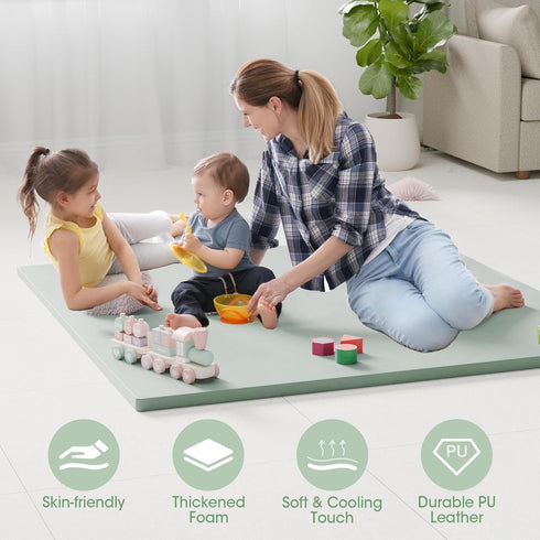 50x50 Comehealthy Baby Play Mat for Floor, Vegan Leather Playpen Mat, Thickened Foam Cushioned Mat for Infants