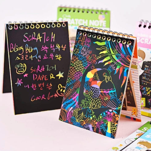 16 Pack Scratch Notebooks for Kids Ages 4-12, Art and Crafts, Party Favors, Treasure Box Prizes, Goodie Bags