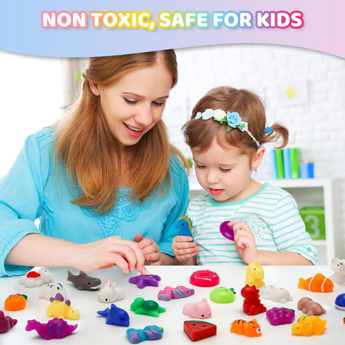 28 Pack 4-8-12, Mochi Squishy Toys, Party Favors for Kids Ages Mini Fidget Toys for Classroom, Birthday, Easter