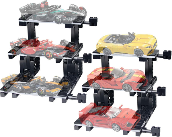 Car Display Stand Compatible with Lego Speed Champion Sets, 3 Layer Stand