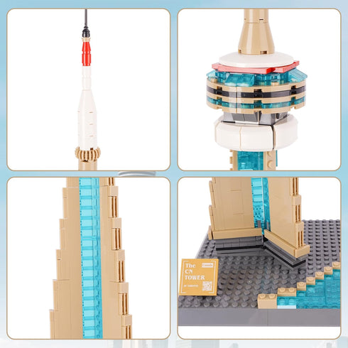 Set, 400 Oichy CN Tower Building Blocks PCS Famous Architecture Model Building Kits, Collection CN Tower Model Blocks