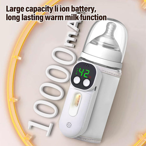 Pssopp Portable Milk Warmer, Fast Heating Large Capacity Bottle Warmer Baby Flask for Travel On The Go Baby Outdoor