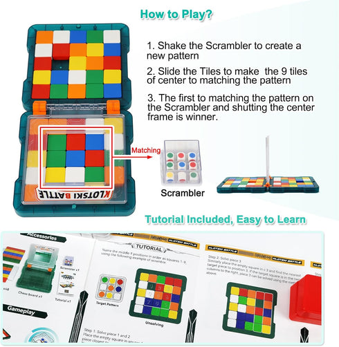 Race Game - Fast-Paced Brain Teaser Travel Board Game for Kids and Adults, Shape Matching Puzzle for Two Players
