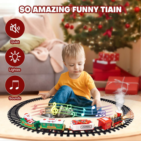 TFHUGFHG Set 2 1 Set Christmas Train in Hanging Around The Tree Train Toys for Toddlers with Luxury Track & Sound