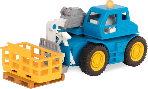 7-Inch 3+ Driven by Battat Telehandler Forklift Toy with Lights & Sounds, Movable Parts, Construction Vehicle for Boys