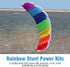 1.4m/2m/2.7m Rainbow Color Dual Line Stunt Power Sport Kite Flying Tools for Outdoor Fun Play
