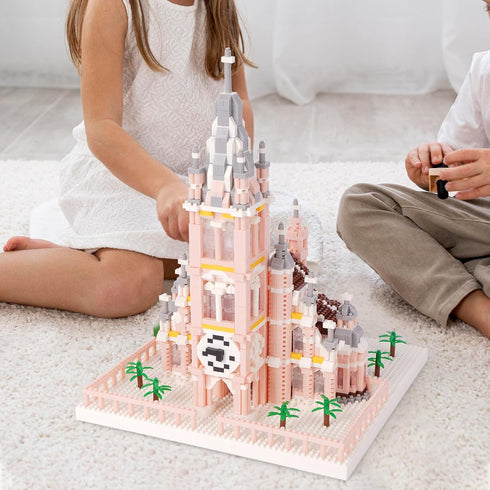 Set Micro Mini Building Blocks Pink Church Model Building Famous Architecture Model Building Kit
