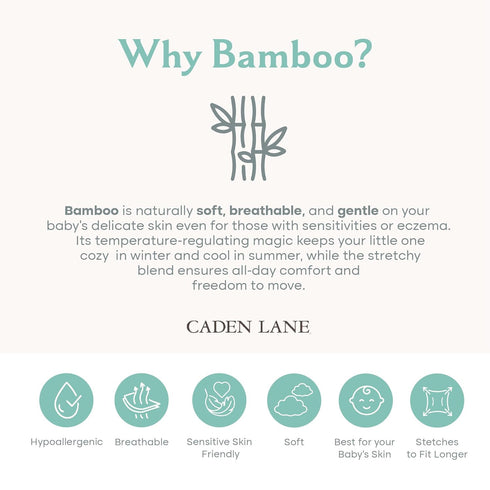 Caden Lane Baby Swaddle & Receiving Blanket, Soft, Breathable & Temperature-Regulating Bamboo Viscose Fabric