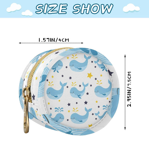 YETTASBIN Whales Portable Pacifier Holder Case with Metal Hook Buckle & Zipper for Diaper Bag and Stroller, Versatile
