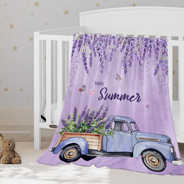 YeeJu Spring Summer Throw Blanket Baby Small Farmhouse Summer Theme Floral Throw