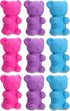 iscream Yummy Gummys 9-Piece 3D Gummi Bear Eraser Set - Mini Tin in Pink, Purple & Blue