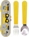 Nuby Stainless Steel Toddler Utensils with Travel Case - Self-Feeding Fork &