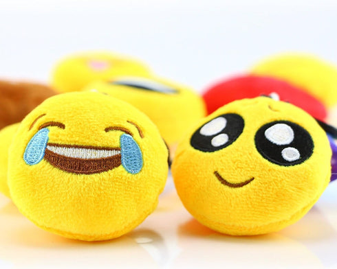 (64 Pack) Dreampark Emoticon Keychain Mini Cute Plush Pillows, Party Favors for Kids Valentine's Day Gifts / Birthday