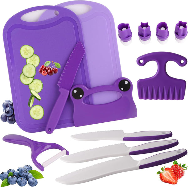 Montessori Kids Knife Set for Real Cooking Safe Kitchen Tools, Toddler Cooking
