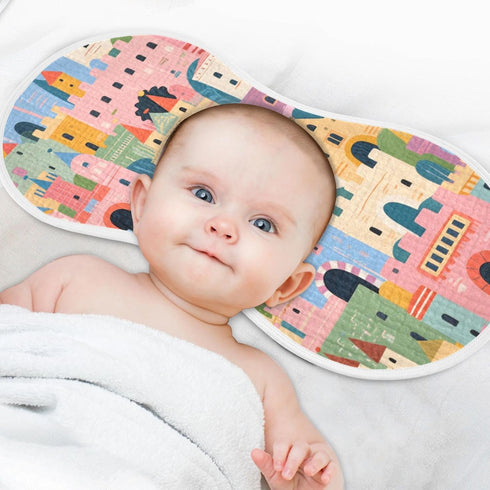 tplaotee 22x11in Cute Cartoon Castle Color Cotton Burp Cloths Muslin Soft and Absorbent? Baby Cloth for Unisex