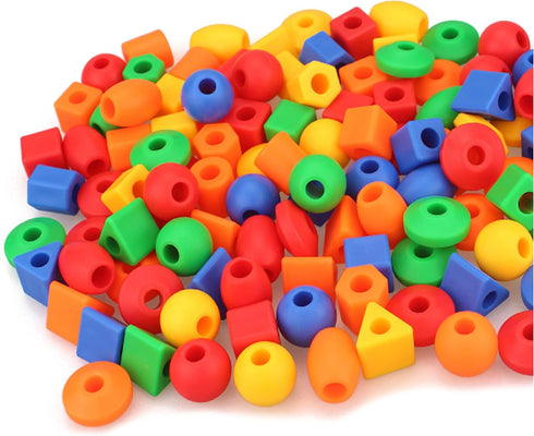 (60 Beads,4 Lacing Beads for Toddlers Stringing Strings) -Educational Montessori Preschool Activities,Toddler Sensory