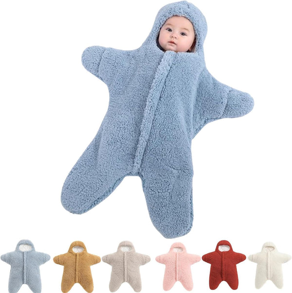 Generic Baby Starfish Onesie, Thick Fleece Wearable Starfish Baby Onesie, Newborn Starfish Swaddle