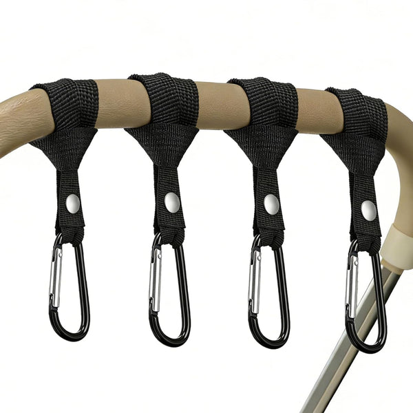 LenDLY 4-Pack Baby Stroller Hooks for Bags - Heavy Duty 2.48" Universal Carabiner