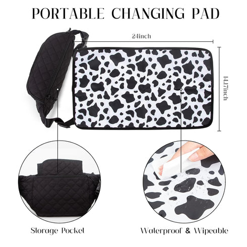 Pack Pack Pripher Small Diaper Bag with Portable Changing Pad, Crossbody Diaper Bag with Wipes Pocket for Mom and Dad