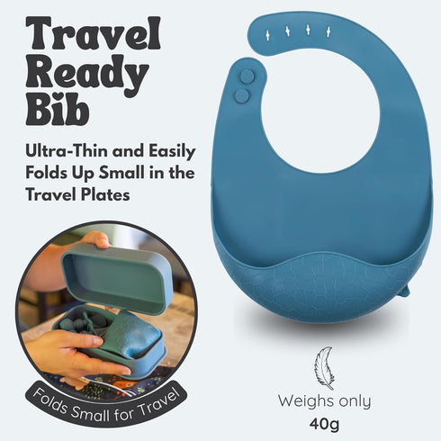 Palz and Pandy 6 Set Baby Travel Essentials Pc Silicone Feeding - Portable Toddler Plates with Suction, Baby Spoons