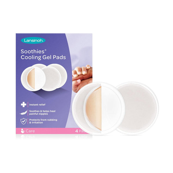 Lansinoh Soothies Cooling Gel Pads, 4 Count, Breastfeeding Essentials for Cooling Relief for Sore Nipples