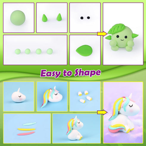 36 Air Dry Clay Colors, Modeling Clay for Kids, DIY Molding Magic Clay, Gift for Kids Boys Girls