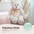 16" Bearington Huggles Creamy White Teddy Bear Stuffed Animal Toy - Soft-Fur Teddy Bear Plushies with Satin Bow