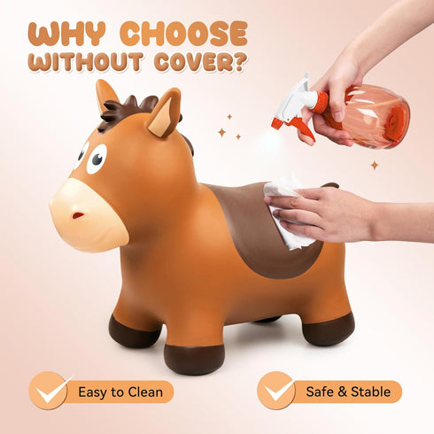 Bouncy Horse for Toddlers 1-3 - Inflatable Ride on Animal Hopper Toys for Kids