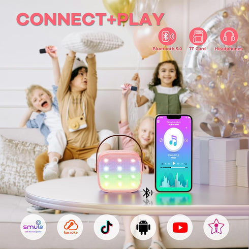 YLL 2 3, 4, 5, 6, 7, 8, 9, 10+ Mini Karaoke Machine for Kids Adults, Portable Bluetooth Speaker with Wireless