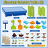 16 Lehoo Castle Dinosaur Sensory Table with Sand, Sand Table with Lid & Dinosaurs, Adjustable Legs, Indoor Outdoor