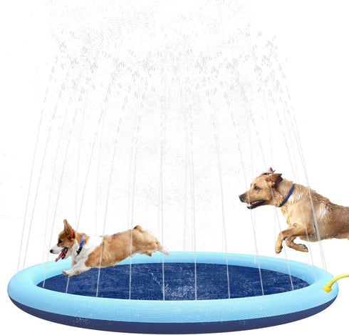 Splash Sprinkler Pad for Dogs Kids, Non-Slip Pet Thickened Durable Wading Bath Pools