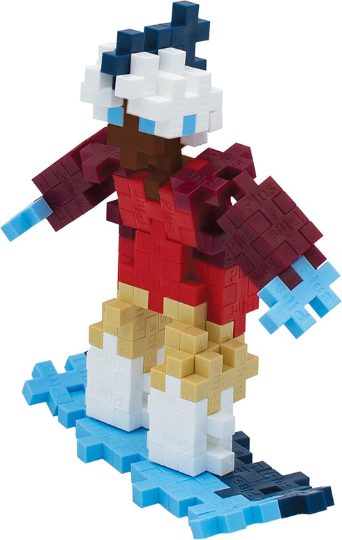 PLUS PLUS - Snowboarder - 70 Piece Construction Building Toy, Interlocking Puzzle Blocks for Kids
