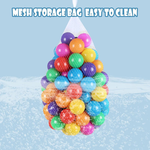100 Pack Colorful Plastic Balls for Baby Play, BPA Free Balls for Ball Pit, Bounce House, Baby Pool & Playhouse