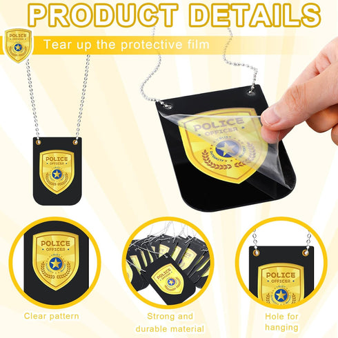 12 Pcs Pretend Play Police Badges for Kids - Officer Badge Detective Badge Cop Badge