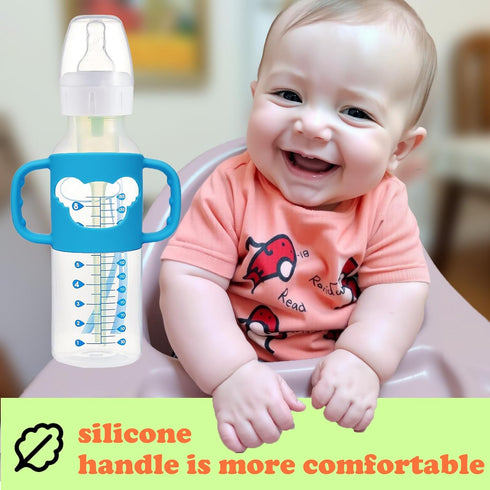4 Pack 100% Silicone Baby Bottle Handles for Dr Brown Narrow & Wide Baby Bottles Hoder Easy Grip Self Feeding Universal