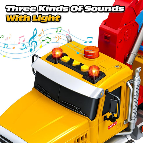 15" 3 4 5 6 SpringFlower Large Tow Truck Toy, Toy for Years Old Boy Toddlers, Truck Vehicle with Racing Car, Traffic