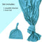 Newborn Swaddle Blanket with Hat Set - Hospital Receiving Blankets for Girls Boys (Teal)