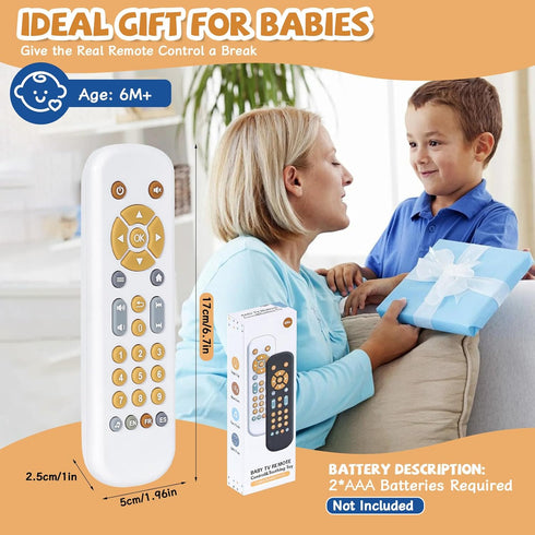 Orzbow Baby Remote Control Toy with Music and Realistic Light for 6 Months+, BPA Free, White, Infant Play