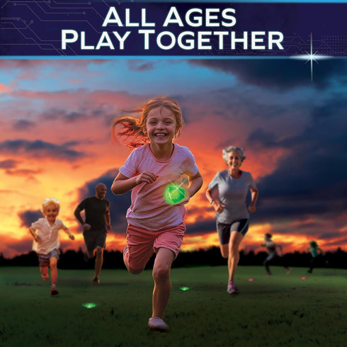 Glow in The Dark Capture The Flag Starter Set, Ages 8+, Outdoor Games for Kids 8-12+, Glow in The Dark Outdoor Toys