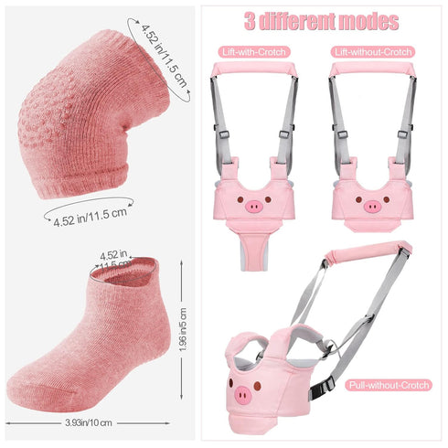 4 4 7-24 Xuniea Baby Walking Harness Breathable Handheld Baby Walker Assistant Belt Adjustable Toddler Walking